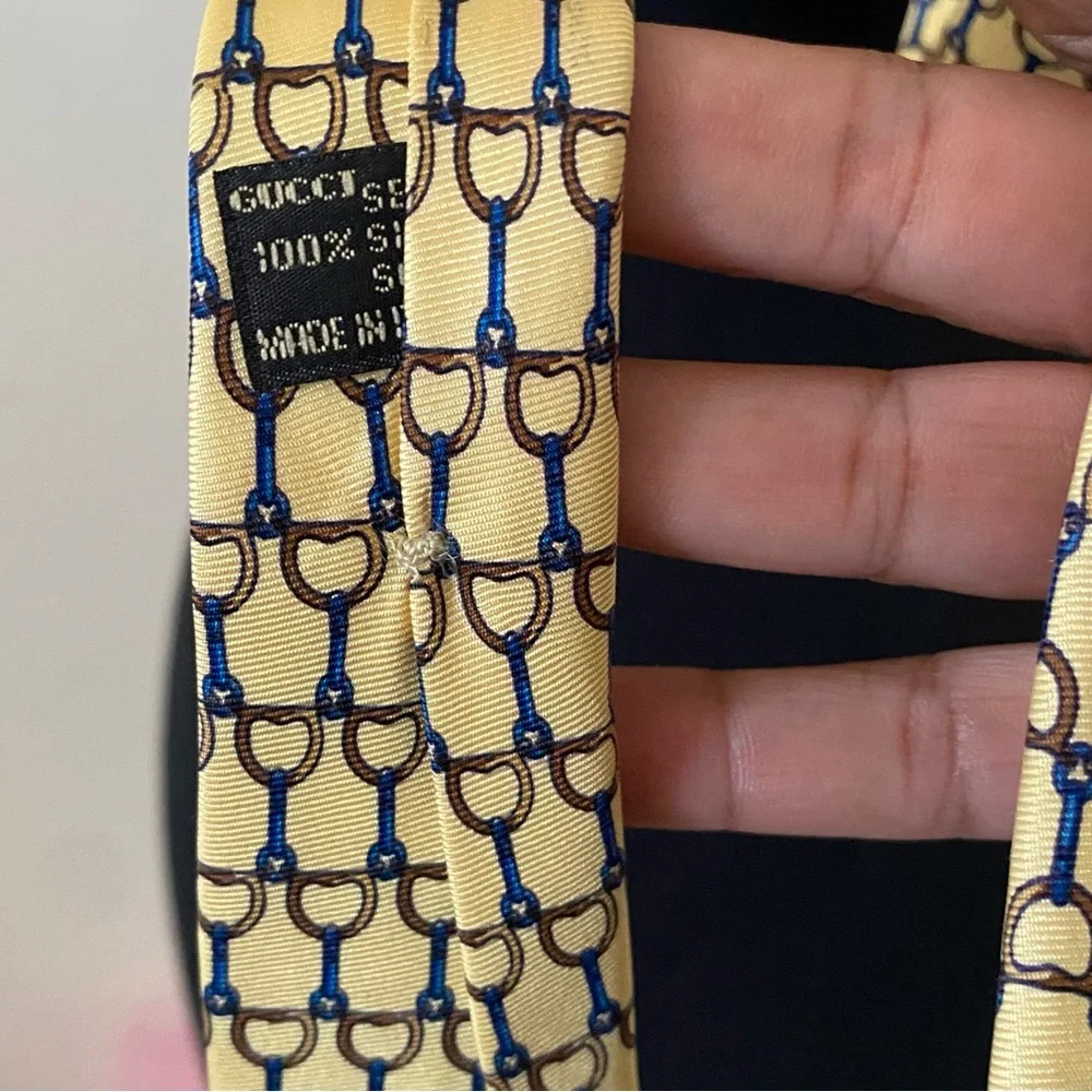 vtg Gucci Horsebit Silk Tie